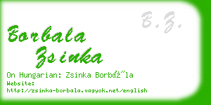 borbala zsinka business card